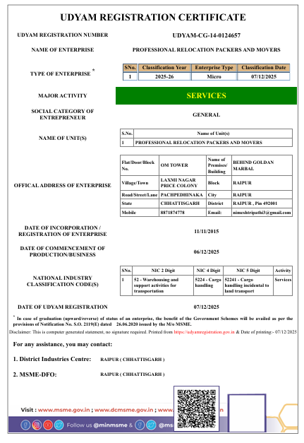 ISO Approved Packers and Movers